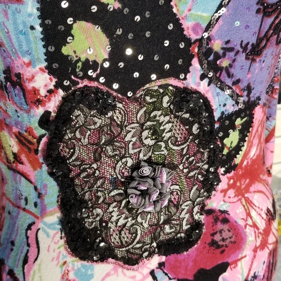 Alberto Makali Multicolor Beaded & Sequined Top - Picture 7 of 8